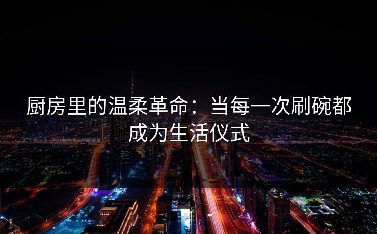 厨房里的温柔革命：当每一次刷碗都成为生活仪式